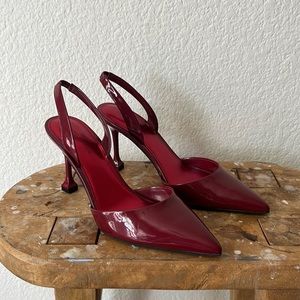 Marc Fisher red/dark purple sling back pump. Only worn for photo shoot. Size 8.5